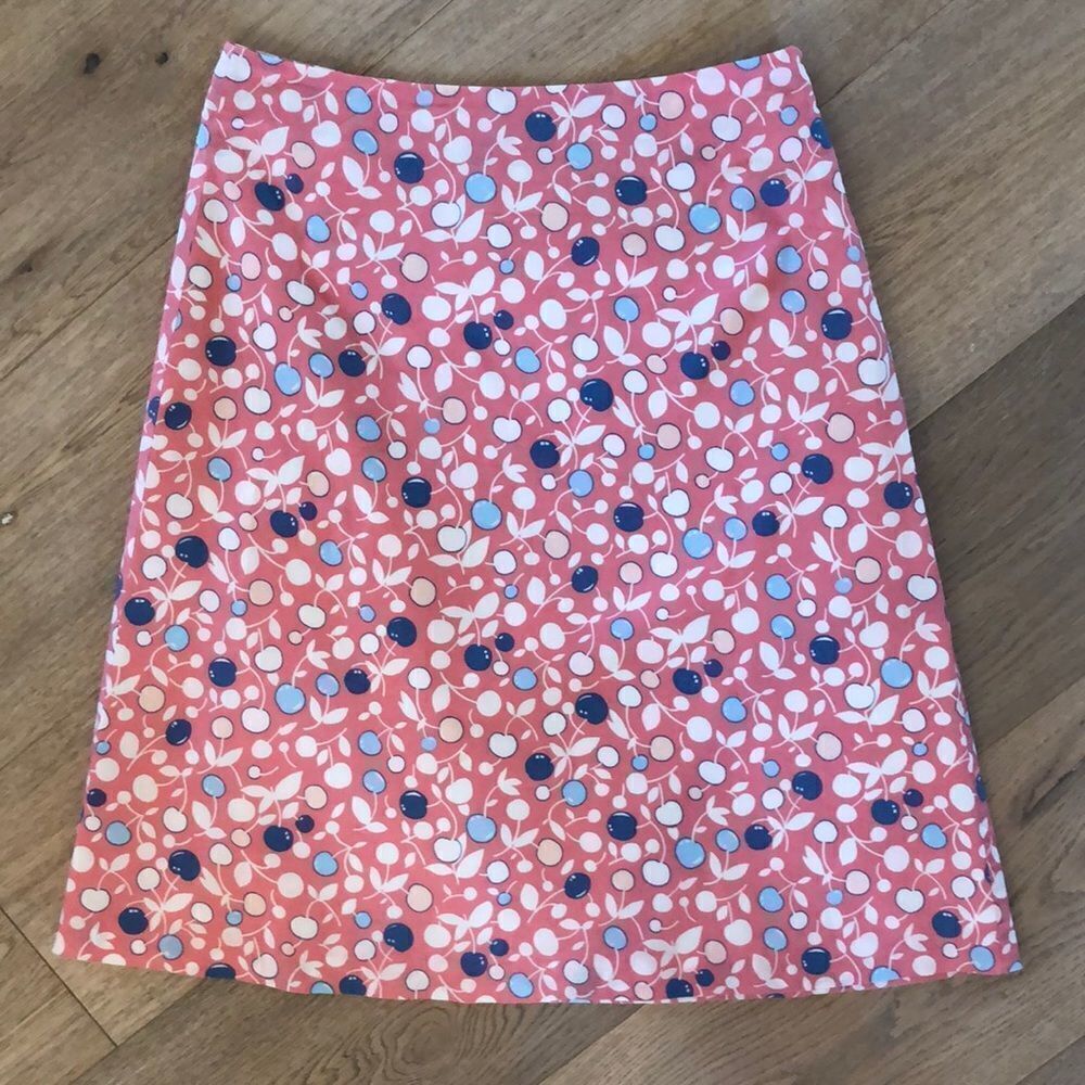 Boden Pink Cherry Print Skirt, Women’s 10